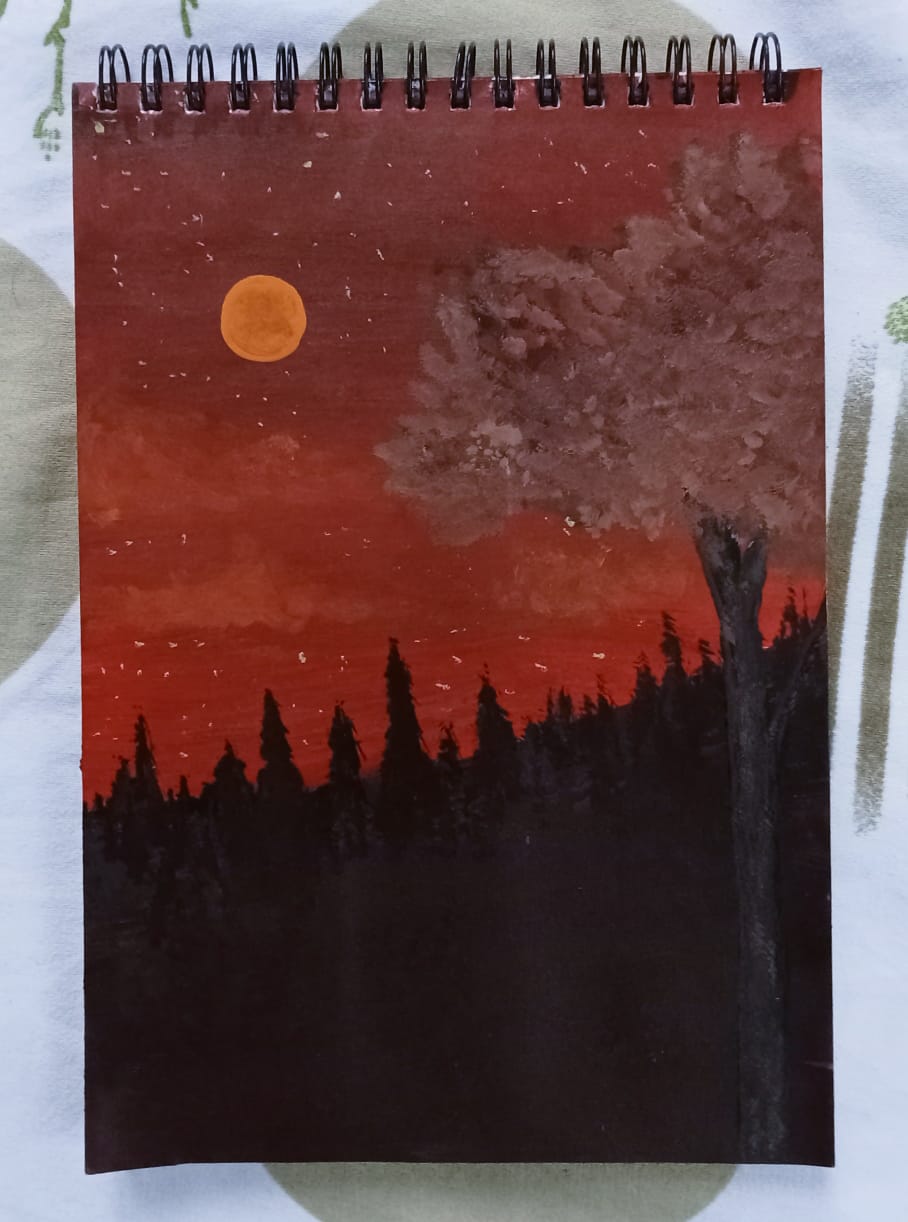 red sky drawing